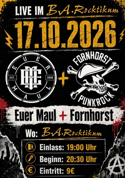 Flyer zu Fornhorst x Euer Maul B.A Rocktikum