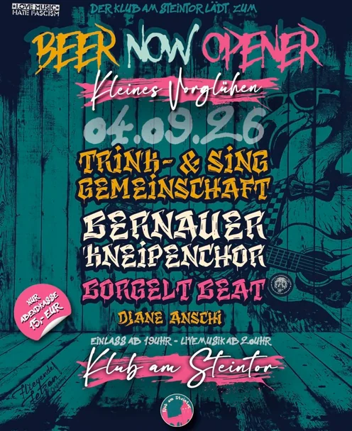Flyer zu Beer Now Open - Kleines Vorglühen