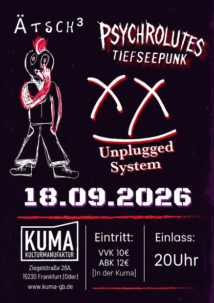 Flyer zu Unplugged System x Psychrolutes x Ätsch3