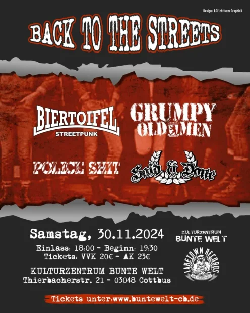 Flyer zu Back To The Streets