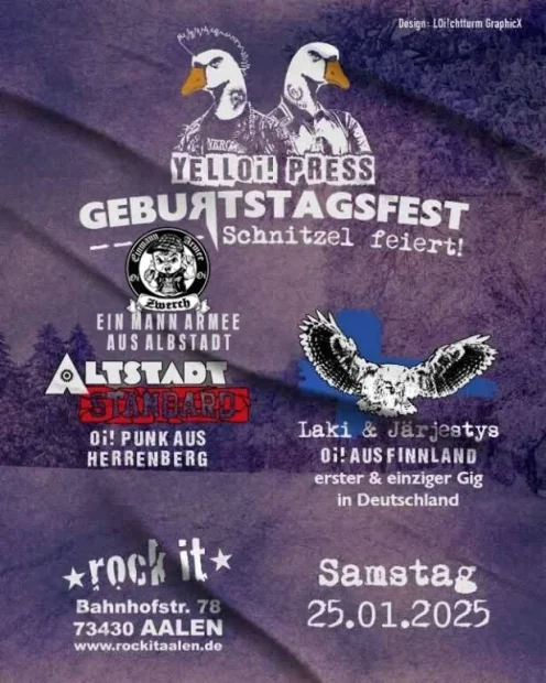 Flyer zu Yelloi! Press Geburtstagsfest