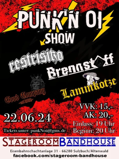 Flyer zu Punk’n Oi! Show