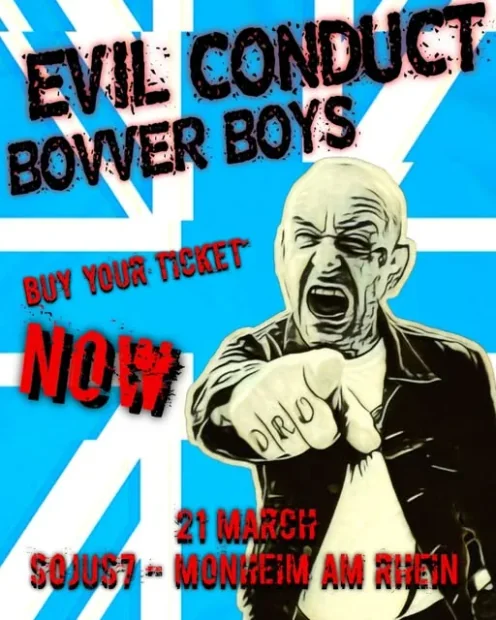 Flyer zu Bovver Boys + Evil Conduct im Sojus7