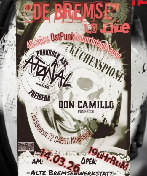 Flyer zu 40 Jahre Ostpunk - GEBURTSTAGSSAUSE