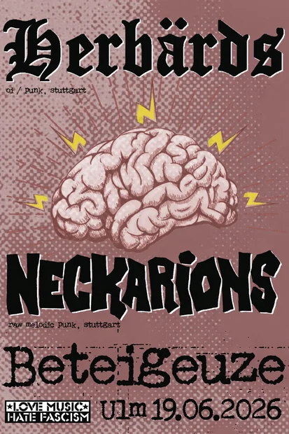 Flyer zu Oi-Streetpunk-Abend mit Herbärds & Neckarions