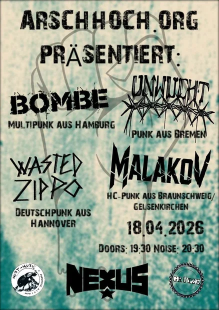 Flyer zu Arschhoch.org präsetiert in Braunschweig: