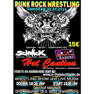 Flyer zu Punkrock Wrestling - Freak Wrestling Kamenz