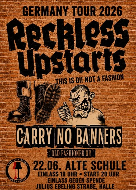 Flyer zu Reckless Upstarts & Carry No Banners